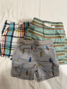 Garanimals 3-Pack Shorts in Gray, Aqua & Multicolor Plaid